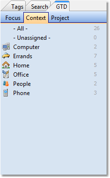 Tasks GTD Context